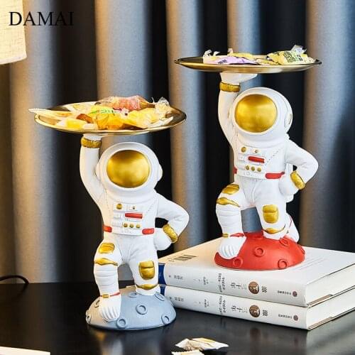 Astronaut Tray Decorative Golden Coffee Table Food Trays Jewelry Storage Cosmetic Container Party Cake Dessert Snacks Plates