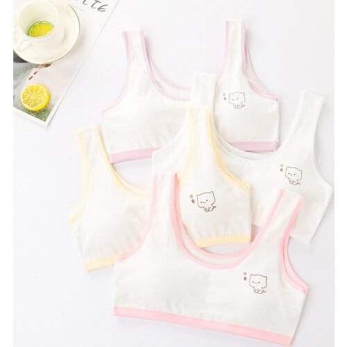 Training Cotton Girls Bra Training Puberty Kids Design Lingerie Sport Tops Soft Tanks Breathable Underwear Vests 8-18 Years Old