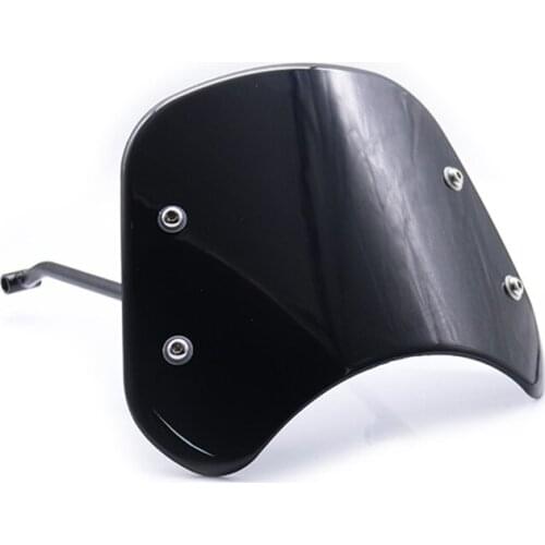 Black Motorcycle Front Windshield Windscreen ABS For Benelli Leoncino 500 With Brackets