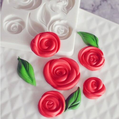 Flower Rose Leaf Shape Mould Silicone Mold Fondant Cake Decorating Tool Gumpaste Sugarcraft Chocolate Forms Bakeware