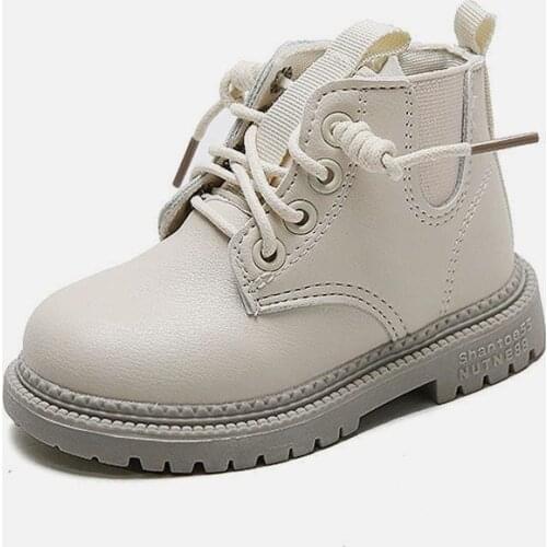 Children Martin Boots Girls Shoes Spring Autumn Leather Boy Boot Solid Toddler Kids Boots Fashion Sneakers