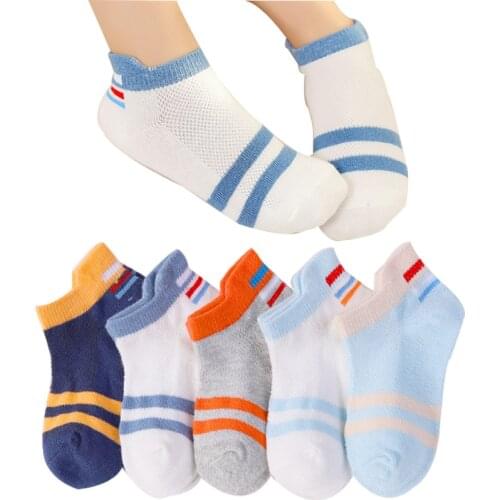 CHILDREN WIT 2019 Summer Boys Socks Korean Fashion Mesh Style Cotton Stripe Girls Socks Boat Socks 1-12 Year Kids Socks