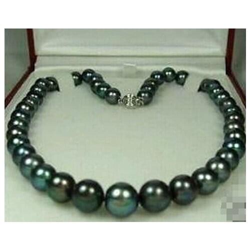 HOT Sell* Charming!8-9MM Black Natural Pearl Necklace 17"