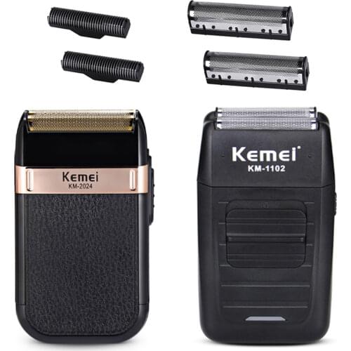 Kemei KM-2024/KM-1102 Shaver Rechargeable Wireless Electric Shaver Floating Double Heads Mens Trimmer Mens Beauty Device 32D