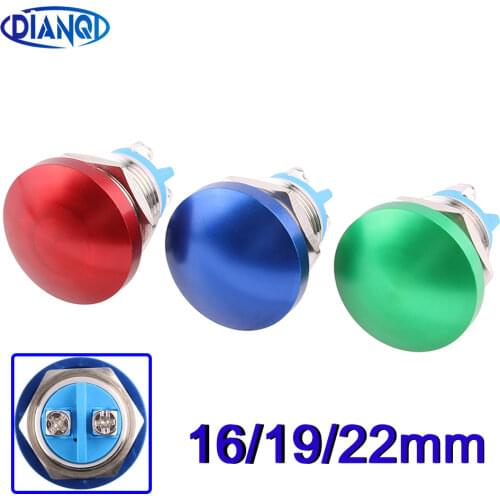 Free shipping 16mm Metal Waterproof Alloy Push Button Switch mushroom Momentary/Latching 1NO Button press button 16MG/HJ.C