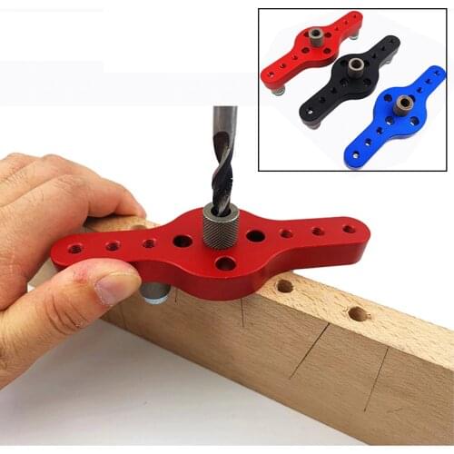 Vertical Pocket Hole Jig 6/8/10mm Woodworking Drilling Locator Wood Dowelling Self Centering Drill Guide Kit Hole Puncher