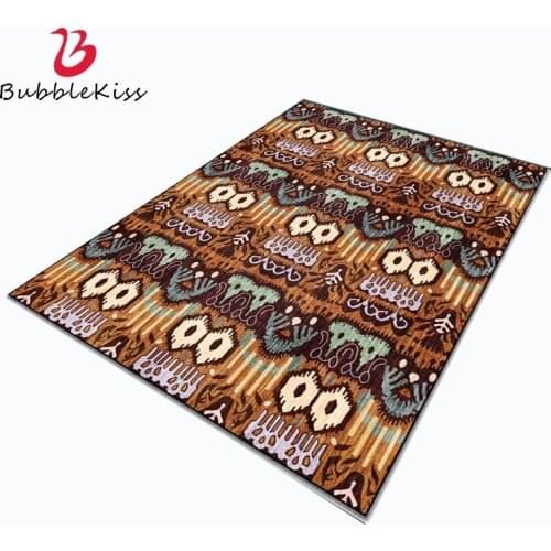 Bubble Kiss Ethnic Style Brown Geometric Pattern Area Rugs for Living Room Home Kids Room Decor Customized Carpet Super Sofr Mat
