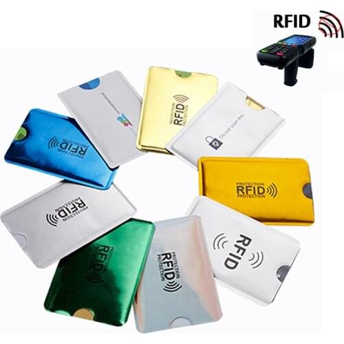 5Pcs Anti Rfid NFC Wallet Blocking Reader Lock Bank Card Holder Id Bussiness Card Holder Protection Metal Aluminium Case