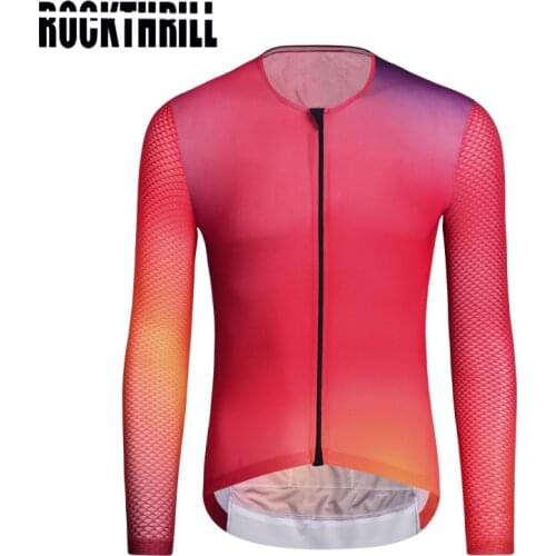 Rockthrill 2020 Spring Autumn Cycling Clothing Men Red Blue Green Mtb Bike Bicycle Wear Long Sleeve Cycling Jersey