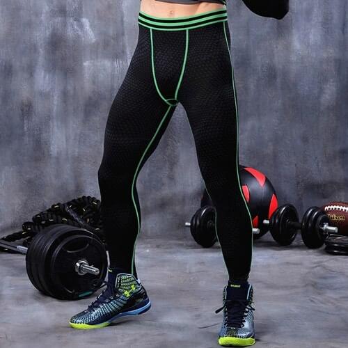 Mens Workout Fitness Compression Leggings Pants Bottom MMA GYM Weight Lifting Running Bodybuilding Skin Tights Trousers