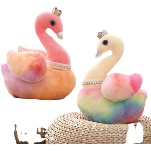 25-40cmColorful Flamingo Stuffed Cute Swan with Crown Baby Wedding Friends Soft Plush Doll Toy