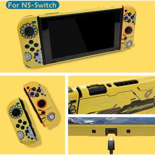 2021 New Arrival Protective Split Shell Yellow Case Hard Cover Back PC Grip For Nintend Switch Console Joystick Accessories