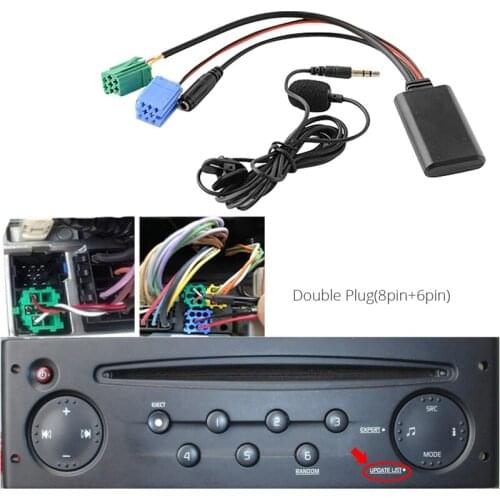 Novel-Car Bluetooth 5.0 Aux Cable Microphone Handsfree Mobile Phone Free Calling Adapter for Renault 2005-2011