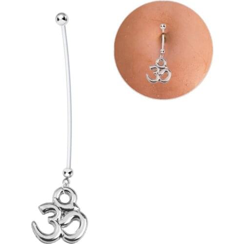 1PC Pregnancy Navel Piercing Fashion Women Flexible Baby Ohm Om Bohemian Pregnant Belly Ring for Women Body Piercing Jewelry