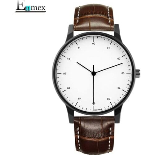 Gift Enmex brief gentleman wristwatch Deployment buckle creative designs with Trend of Europe and America fashion quartz watches