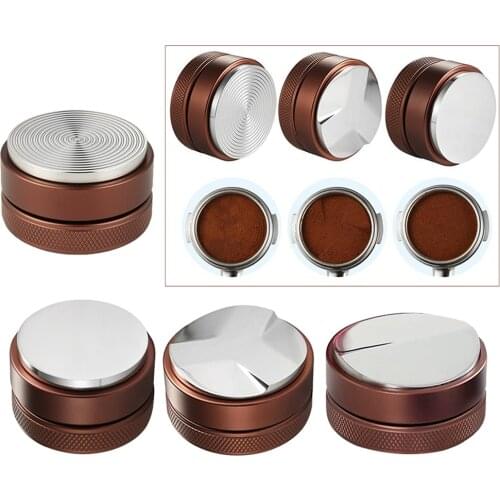 51mm/58mm Stainless Steel Coffee Tamper Distributor Powder Hammer Leveler Espresso Distribution Tool Adjustable Hand Tampers