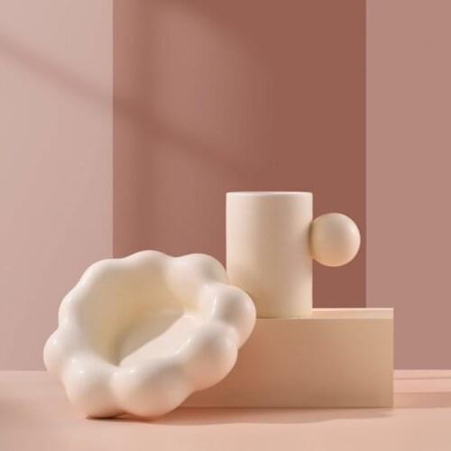 Nordic Cloud Cup Saucer Cloud Mug Cake Dessert Saucer Coffee Cup Creative Cup Saucer Set Mug Set