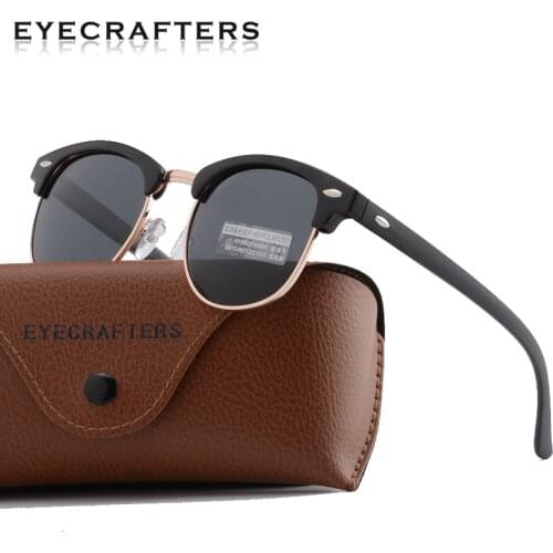 CLASSIC Half Metal Frame Polarized Sunglasses Men Women Coating Mirror Club Sun Glasses Master Fashion Oculos De Sol UV400