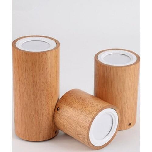 Modern LED Ceiling Lights For Corridor Small Round Wooden Ceiling Lamp Modern Square Luminaire Cuboid Wood Lightings