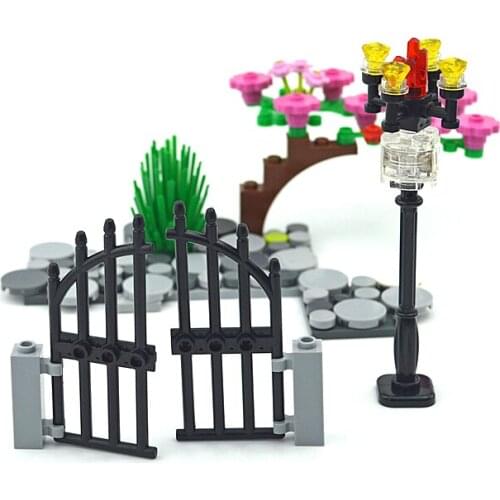 Building Blocks City Street House Accessories Doors Gate Fire Hydrant LED Light Model Light-Emitting Bricks compatible All brand