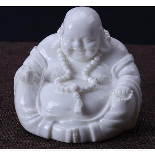 Home decoratiCeramic Maitreya Tea Car Decoration Vehicle interior articles Vehicle decoration cute little monk safe car interior