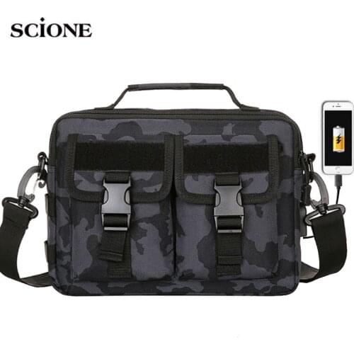 USB Molle Military Bag Tactical Sling Bag Messenger Bags Fanny Belt Camping Outdoor Hunting Army Assualt Shoulder Bag XA675+WA