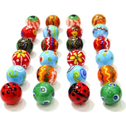 18mm Creative Craft Design Handmade Glass Marbles Balls Ornament Home Vase Filled Decor Accessories Cute Game Toy For Kids 24PCS