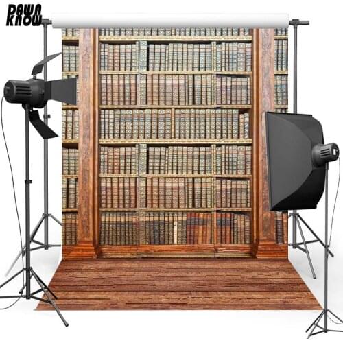 DAWNKNOW Bookrack Vinyl Photography Background For Baby Wood Floor New Fabric Polyester Backdrop For Family Photo Studio F2699