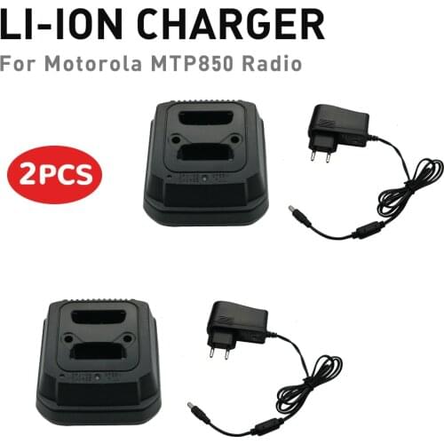 2Pcs 2 Bank Battery Charger For Motorola MTP850 Two Way Radio Battery