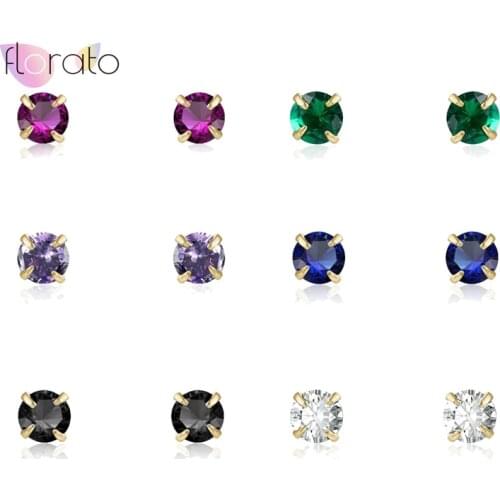 925 Sterling Silver Ear Needle Stud Earrings Minimalist Crystal Earrings for Women Cute Tiny CZ Earrings Wedding Fashion Jewelry