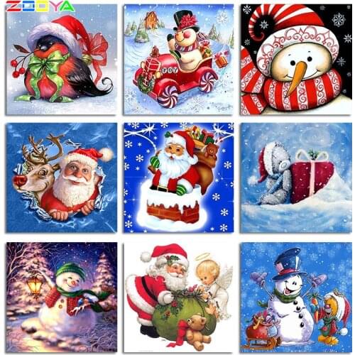 ZOOYA Diamond Painting Christmas Diamond Mosaic Winter Diamond Embroidery Santa Claus 5D DIY Full Square Cross Stitch Home Decor