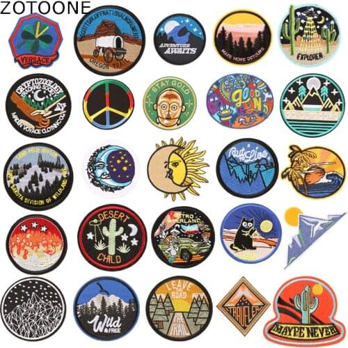 ZOTOONE Alien Circular Iron on Patches for Clothes Embroidery Applique Felt DIY Stranger Things Sew on Patch Badges Stickers D