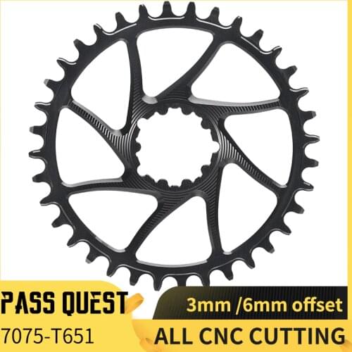PASS QUEST 0MM/3mm/6mm Offset Crankset SRAM Gx xx1 Eagle GXP Round MTB Narrow Chainring 32T-38T Bike Bicycle Chainwheel Wheel