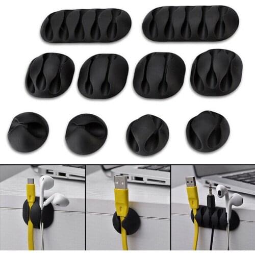 10Pcs Cable Drop Clip Desk Wire Tidy Organiser Cord Lead USB Charge Holder Fixer Cable Mount Clips Self-Adhesive Desk Wire Cord