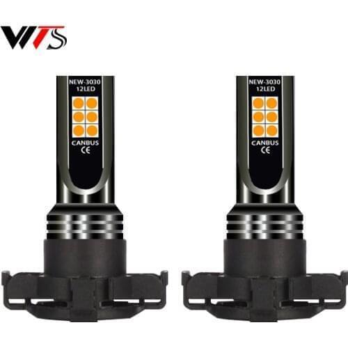 2pcs PY24W 5200s Super Bright Headlight Lights LED PGU20-4 Auto Daytime Running Fog Bulbs White Amber Yellow Pink Lemon Green