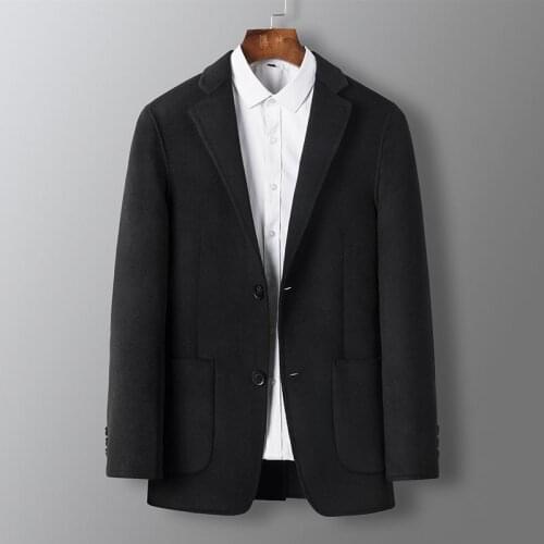 2021 Mens Autumn Winter New Solid Business Wool Suit Causal Thick Prom Blazers Jackets Warm Slim Top Coats Costume Daily Cloth
