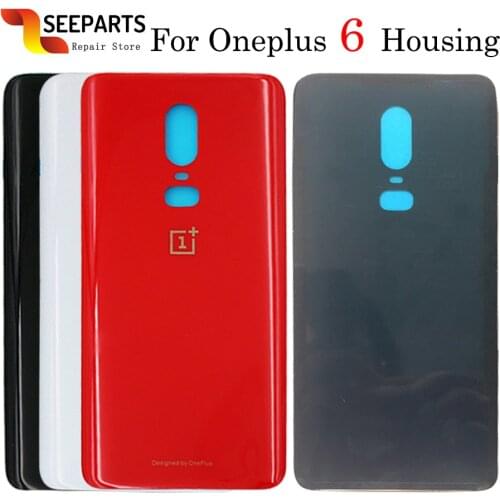 6.28"Glass For One Plus 6 Back Battery Cover Door Rear Glass For oneplus 6t battery cover for oneplus 6 battery cover With Glue