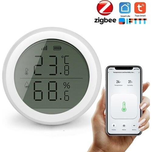 Tuya Smart Zigbee Temperature Humidity Sensor with LCD Screen High Accuracy T&H Sensor Work with Gateway Hub Automation Scene