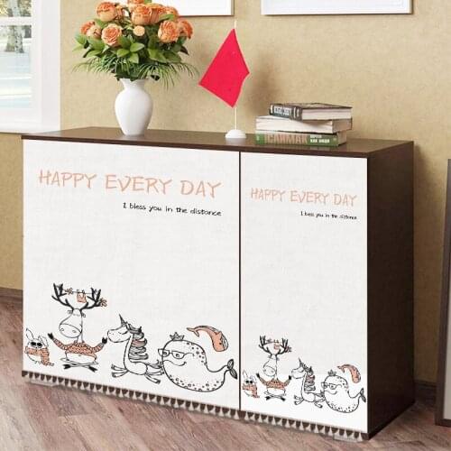 Simple Different Patterns Polyester Decoration Cabinet Door Curtains for Kitchen Wardrobe Cloth Dust Curtain
