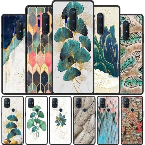 For OnePlus 8 Nord 7Pro Case For One Plus Z N10 5G 8T 7 Pro n100 7T 6T Full Protection Soft Phone Cover Luxury Gold Foil Art Sac