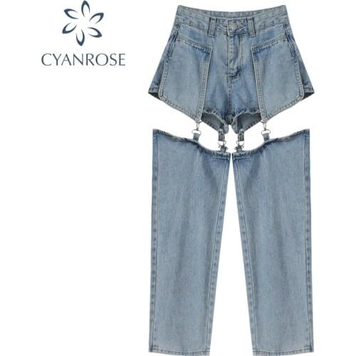 Streetwear Jeans Woman High Waist Vintage Fashion Patchwork Denim Pants Female 2021 Summer New Harajuku Loose Wide Leg Trousers