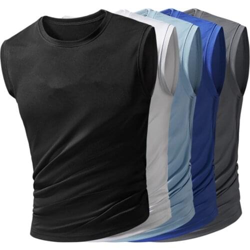 Mens Sleeveless T-Shirt Sports Vest Cycling Basketball Running Riding Gym Fitness Top Clothes Sweatshirt Workout Sportswear