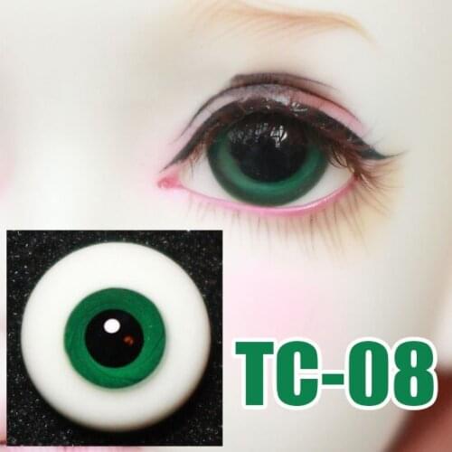 G10-154 children toy bjd 1/3 dolls props Accessoriess eyesball Black pupil without lines dark green glass eye with box 1 pair