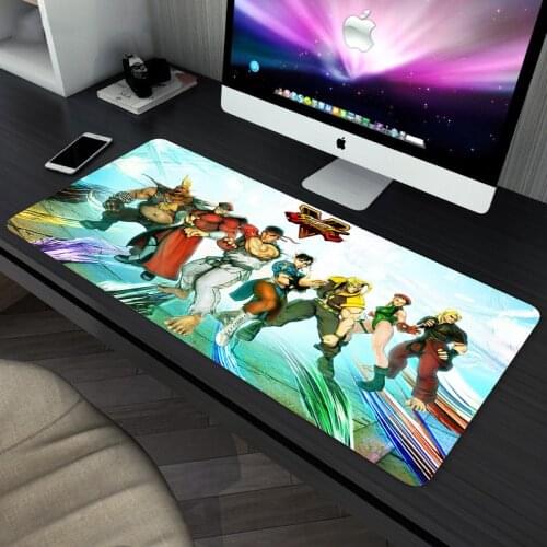 Street-fighter Large Size Game Mouse Pad Sewn Edge Waterproof Extended Mouse Keyboard Pad 40X90cm Large Size Gaming Mouse Pad