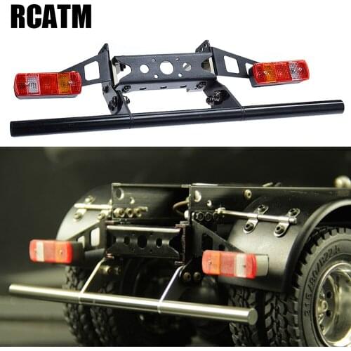 Metal Rear Bump Taillamp Cover Kit For 1/14 Tamiya RC Car Tow Drag Trailer Tipper Dumptruck MAN Actros SCANIA R620 Upgrade