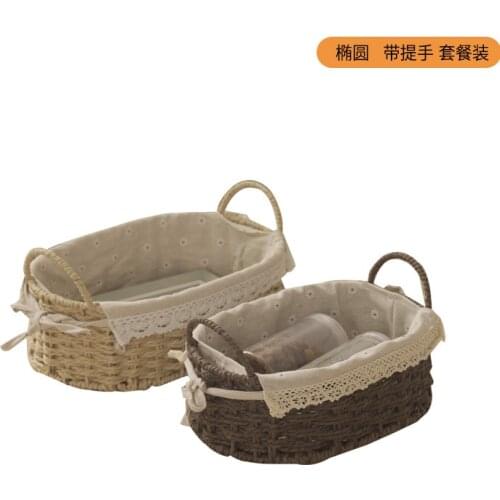 Storage Basket Desktop Snack Storage Basket Storage Basket Straw Basket Sundries Snack Storage Knitted Basket Storage Box