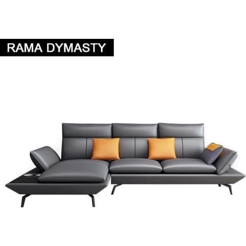 Rama Dynasty Living Room Leather Sofa Home Italian Furniture Combination Sofa