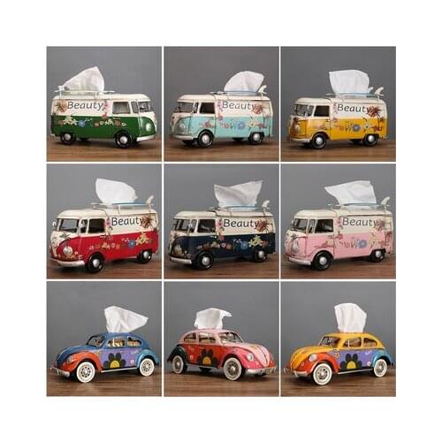 American retro creative napkin drawer, tissue box, Car, van, bus, Bar Restaurant Hotel home living room decoration ornaments