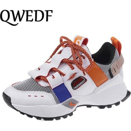 Womens Chunky Sneakers Fashion Women Platform Shoes Lace Up Vulcanize Shoes Womens Female Trainers Shoes scarpe donna X15-14