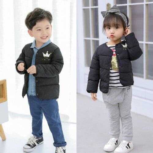 Girl Jackets Outerwear Coats Long Sleeve Solid Thick Kids Baby Boy Down Cotton Parkas Children Clothing spring jacket enfant
